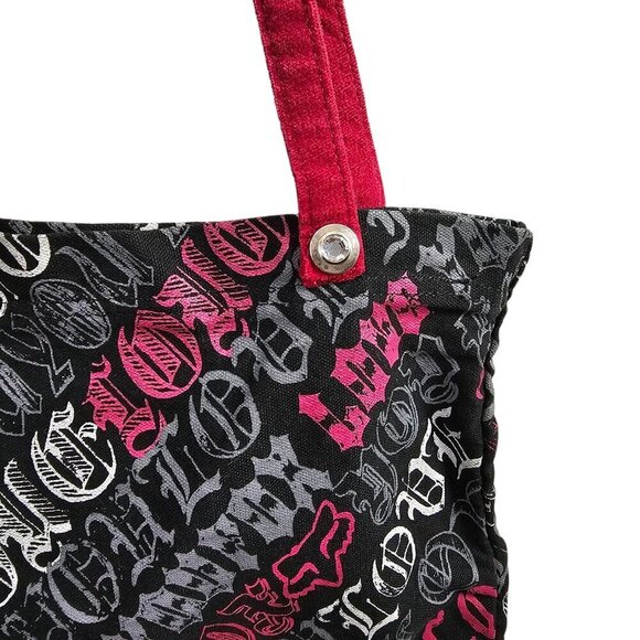 Fox Canvas Tote Vintage Graphic Punk Love Fox Velvet Handle Cotton Shoulder Bag - Picture 2 of 5